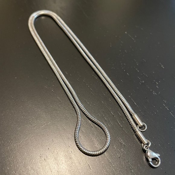 Silver 2mm Snake Chain Necklace 18”-24” - Picture 5 of 5